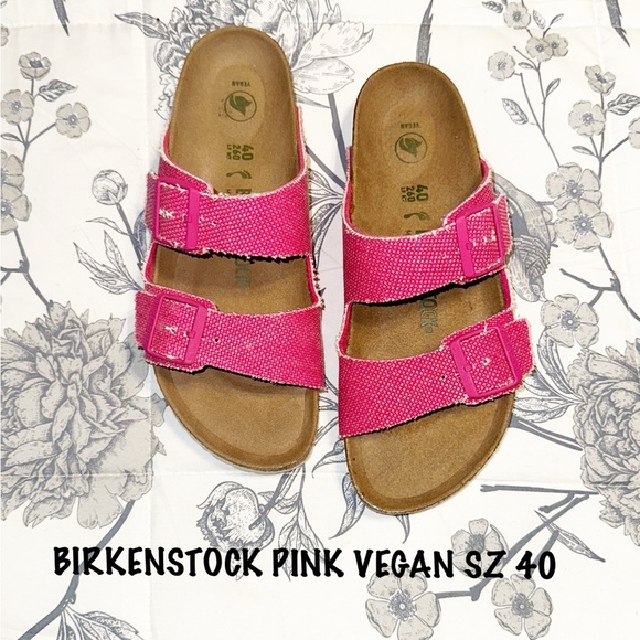 Birkenstock Shoes - Birkenstock Pink Arizona Vegan Sandals EUC SZ 40 or US 9-9.5